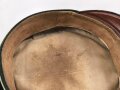 Preußen, Schirmmütze für Angehörige im Husaren Regiment 11. Eigentumstück mit Mottenschäden im Deckel, sonst gut. Kopfgrössee 55