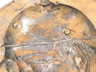 Kaiserreich, Wandrelief aus Messingblech, Darstellend Otto von Bismarck. Gesamthöhe 44cm