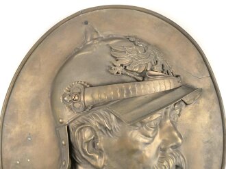 Kaiserreich, Wandrelief aus Messingblech, Darstellend...