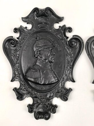 Kaiserreich, Paar Gusseiserne Wandreliefs, Darstellend...