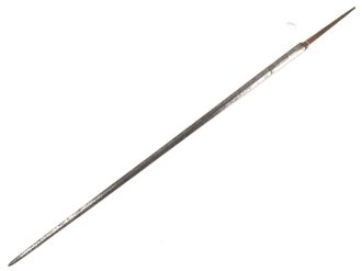Klinge für eine Blankwaffe, Länge 81cm, Gesamtlänge 95cm,  Breite 20,5mm. Alter und Herkunft unbekannt.