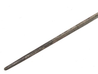 Klinge für eine Blankwaffe, Länge 79cm, Gesamtlänge 93cm,  Breite 18,2mm. Alter und Herkunft unbekannt.