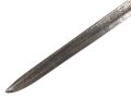 Klinge für eine Blankwaffe, Länge 36,5cm, Gesamtlänge 50,5cm,  Breite 20,5mm. Alter und Herkunft unbekannt.