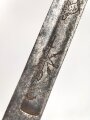 Klinge für eine Blankwaffe, Länge 36,5cm, Gesamtlänge 50,5cm,  Breite 20,5mm. Alter und Herkunft unbekannt.