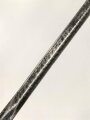 Klinge für eine Blankwaffe, Länge 47cm, Gesamtlänge 55cm,  Breite 5,7mm. Alter und Herkunft unbekannt.