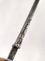 Klinge für eine Blankwaffe, Länge 45cm, Gesamtlänge 58cm,  Breite 22mm. Alter und Herkunft unbekannt.