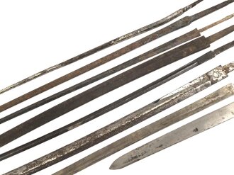 8 Stück Klingen für Blankwaffen,  Länge von 25 bis etwa87cm
