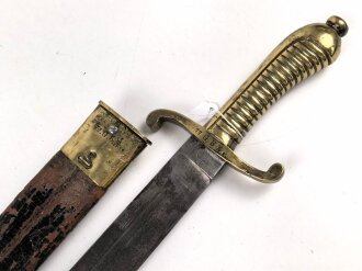 Sachsen, Füsilier Faschinenmesser Modell 1845/47 , Truppenstempel Nummerngleich. gereinigtes Stück in gutem Gesamtzustand