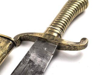 Sachsen, Füsilier Faschinenmesser Modell 1845/47 , Truppenstempel Nummerngleich. gereinigtes Stück in gutem Gesamtzustand