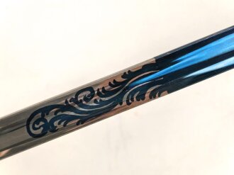 Bayern, Degen für Staatsbeamte, Ausführung ab 1864. Gebläute Klinge in sehr gutem Zustand, die Vergoldung vollständig erhalten, Scheide nicht geschrumpft. Attraktives Stück