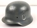 Stahlhelm Glocke Modell 1940. Hersteller Q64, Fertigung nach 1945 für Polizei. Neuzeitlich lackiertes Stück