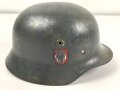 Stahlhelm Glocke Modell 1940. Hersteller Q64, Fertigung nach 1945 für Polizei. Neuzeitlich lackiertes Stück