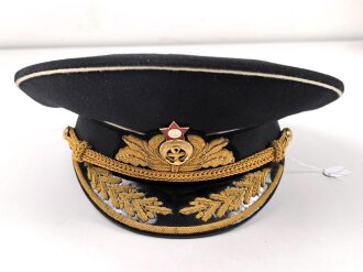 Russland "Kalter Krieg"  Schirmmütze für einen hochrangigen Marineoffizier. Kopfgrösse 57