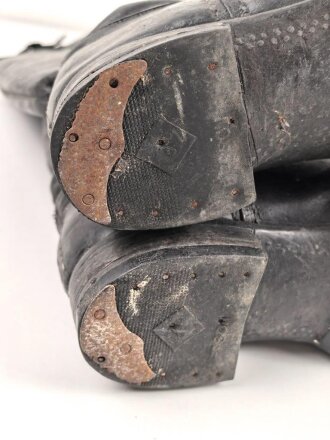 Paar Stiefel für Offiziere der Wehrmacht. Ungereinigtes Paar, Sohlenlänge 31cm