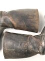 Paar Stiefel für Mannschaften der Wehrmacht. Keine Kammerstempelung erkennbar, meiner Meinung nach komplett neuzeitlich nachbesohlt. Sohlenlänge 31,5cm