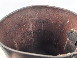 Paar Stiefel für Mannschaften der Wehrmacht, Kammerstempelung innen im Schaft, ungereinigtes Paar, Sohlenlänge 28cm
