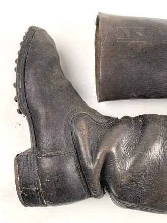 Paar Stiefel für Mannschaften der Wehrmacht, ungereinigtes Paar, Sohlenlänge 28,5cm