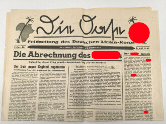 "Die Oase" Feldzeitung des Deutschen Afrika Korps, Folge 20 vom 6.Mai 1941