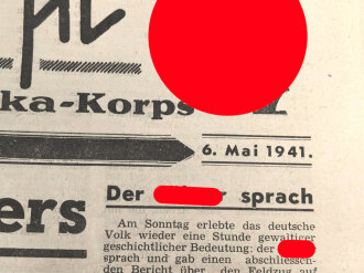 "Die Oase" Feldzeitung des Deutschen Afrika Korps, Folge 20 vom 6.Mai 1941
