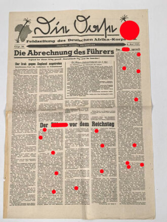 "Die Oase" Feldzeitung des Deutschen Afrika Korps, Folge 20 vom 6.Mai 1941