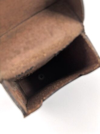 Koppeltasche aus schwarzem Leder, Maße 8,5 x 4 x16cm