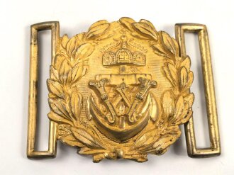 Kaiserliche Marine Schärpenschloß für Offiziere 1902 bis 1918, Messing halbhohl geprägt, 60mm, mit gegenhalt