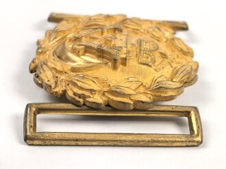 Kaiserliche Marine Schärpenschloß für Offiziere 1902 bis 1918, Messing halbhohl geprägt, 60mm, mit gegenhalt