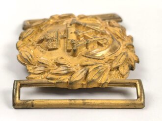 Kaiserliche Marine Schärpenschloß für Offiziere 1902 bis 1918, Messing halbhohl geprägt, 60mm, mit gegenhalt