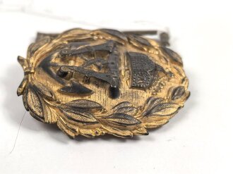 Kaiserliche Marine, Kriegsmetallschloss für die Feldbinde 50mm. Defekt