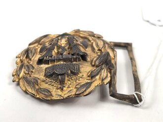 Kaiserliche Marine, Kriegsmetallschloss für die Feldbinde 50mm. Defekt