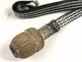 Portepee für den SS Führersäbel der Verfügungstruppe. Schwarzes Lederband mit silbernen Durchzügen, gedunkelt, sonst gut