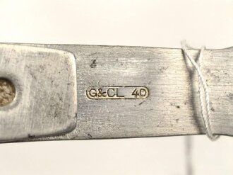 Gabel / Löffel Kombination Wehrmacht aus Aluminium. Gereinigtes Stück, datiert 1940