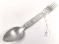 Gabel / Löffel Kombination Wehrmacht aus Aluminium. Gereinigtes Stück, datiert 1940