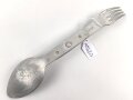 Gabel / Löffel Kombination Wehrmacht aus Aluminium. Gereinigtes Stück, datiert 1940