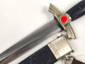 Fliegerdolch für Angehörige des Deutschen Luftsport Verband DLV. Die Klinge von Hörster Solingen. Die Belederung Original, die Hakenkreuze vollständig emailliert.
