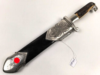 Reichsarbeitsdienst, Hauer für Mannschaften und Unterführer. Hersteller Julius Krebs Solingen. Überarbeitetes Stück, die Schrauben an der Scheide neuzeitlich ergänzt