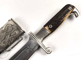 Reichsarbeitsdienst, Hauer für Mannschaften und Unterführer. Hersteller Julius Krebs Solingen. Überarbeitetes Stück, die Schrauben an der Scheide neuzeitlich ergänzt