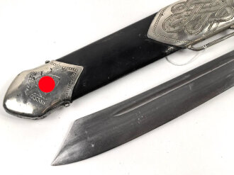 Reichsarbeitsdienst, Hauer für Mannschaften und Unterführer. Hersteller Julius Krebs Solingen. Überarbeitetes Stück, die Schrauben an der Scheide neuzeitlich ergänzt