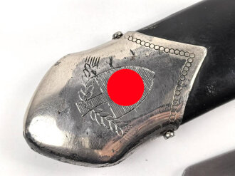 Reichsarbeitsdienst, Hauer für Mannschaften und Unterführer. Hersteller Julius Krebs Solingen. Überarbeitetes Stück, die Schrauben an der Scheide neuzeitlich ergänzt