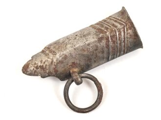 Oberer Scheidenbeschlag für eine Blankwaffe. Höhe 63,3mm, Breite oben,   innen gemessen etwa 21mm