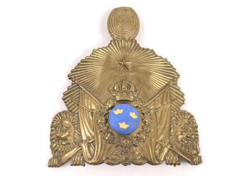 Schweden, Emblem für ein Tschako, Messingblech ca....