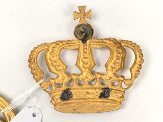 Preußen, "FWR" Auflage mit Krone für eine Schabracke. Breite knapp 13cm, Höhe mit Krone 21cm