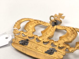 Preußen, "FWR" Auflage mit Krone für eine Schabracke. Breite knapp 13cm, Höhe mit Krone 21cm