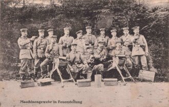 1. Weltkrieg, Ansichtskarte "Maschinengewehr in Feuerstellung"
