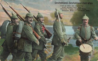 1. Weltkrieg, Ansichtskarte "Deutschland, Deutschland über alles"