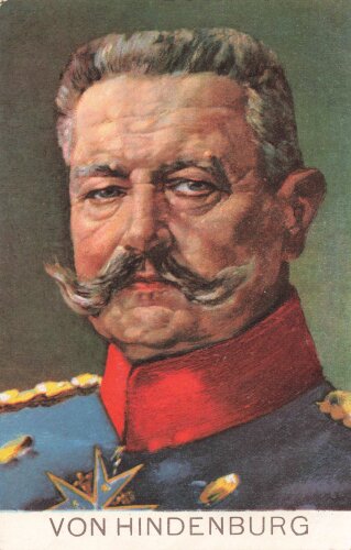 1. Weltkrieg, Ansichtskarte "von Hindenburg"