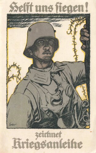 1. Weltkrieg, Ansichtskarte "Helft uns Siegen!...