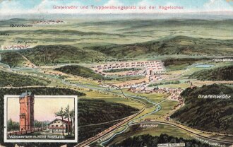 Kaiserreich, Ansichtskarte "Grafenwöhr und Truppenübungsplatz aus der Vogelschau"