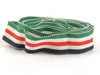 Band zur  Deutsch-Italienischen Feldzugsmedaille in Afrika. Schmale Ausführung für die Bandspange 16 mm. Sie erhalten 5cm von der Rolle abgeschnitten