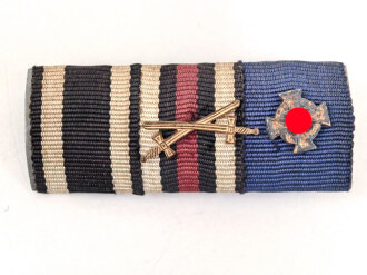 Bandspange Eisernes Kreuz 2.Klasse 1914 / Ehrenkreuz für Frontkämpfer, Treudienst Ehrenzeichen für 25 Jahre, 46mm